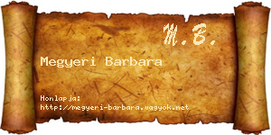 Megyeri Barbara névjegykártya