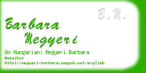 barbara megyeri business card